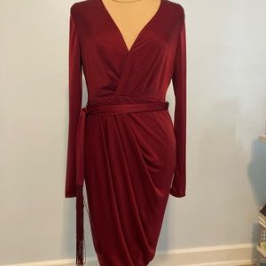 Altuzarra for Target burgundy satin tulip-skirt dress